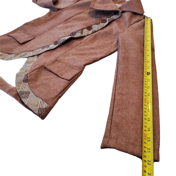 MISSLOOK Brown Plaid Trim Blazer - Picture 8 of 10